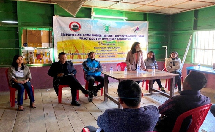 Imlijungla Lemtur, EAC, Kiphire speaking during the valedictory programme at Hopongyu Memorial Hall, Kiphire on February 12. 